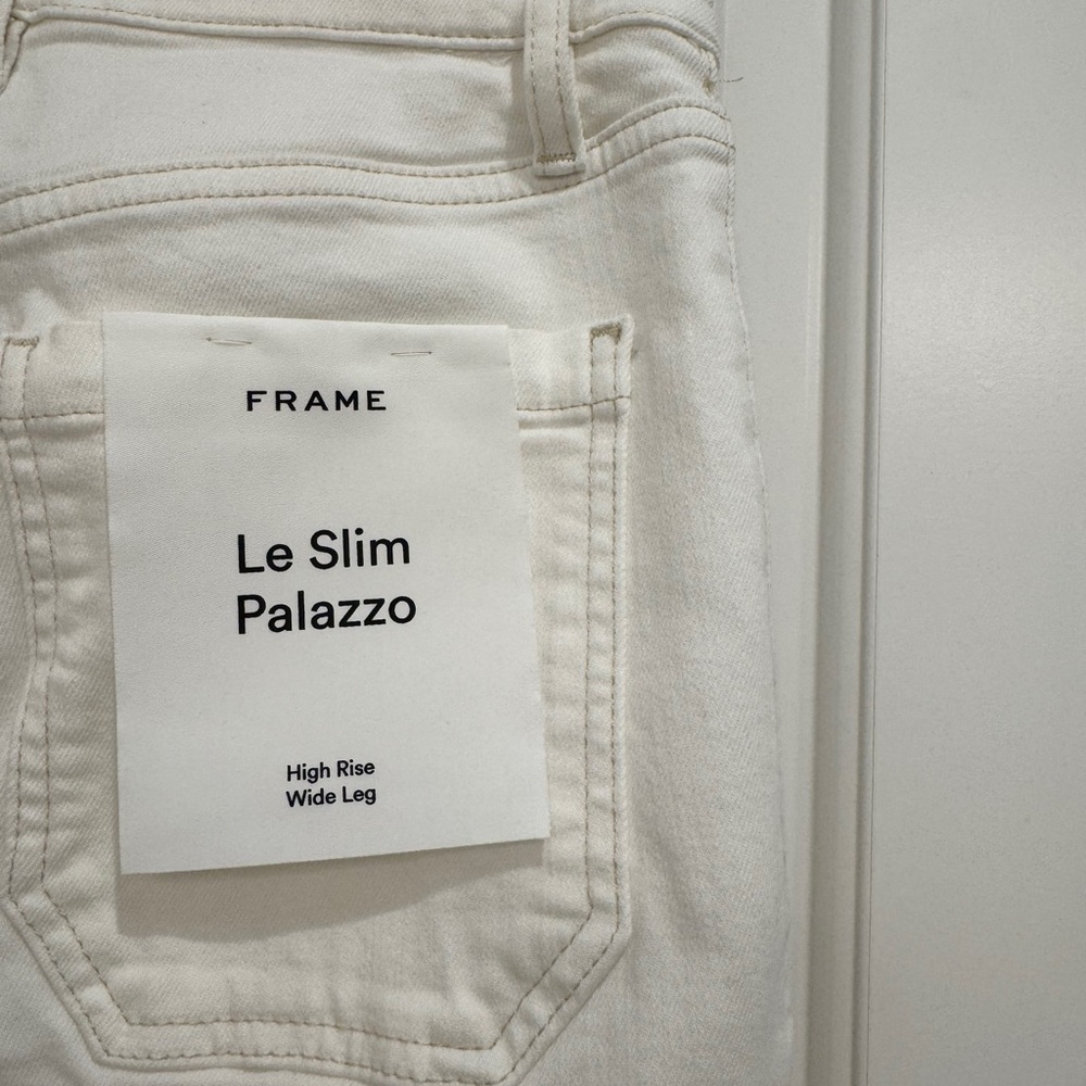 FRAME Le Slim Palazzo High Rise
Wide Leg Wide Leg White Women's Jeans Sz 25 $288 - Picture 12 of 16